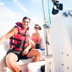 young couple on boat
